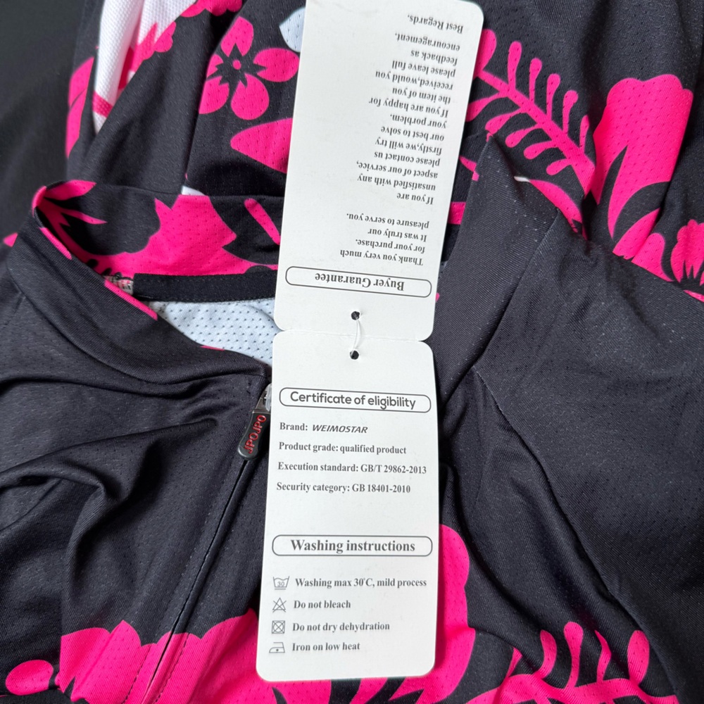 Weimostar Bicycle Jersey Floral Zip Up Top - Picture 11 of 12